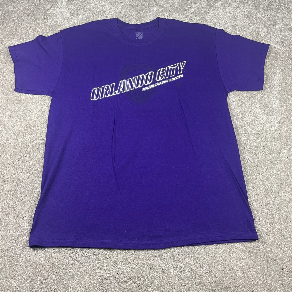 MLS Mens Size L Blue Youth Orlando‎ City Major League Soccer T-Shirt NWOT